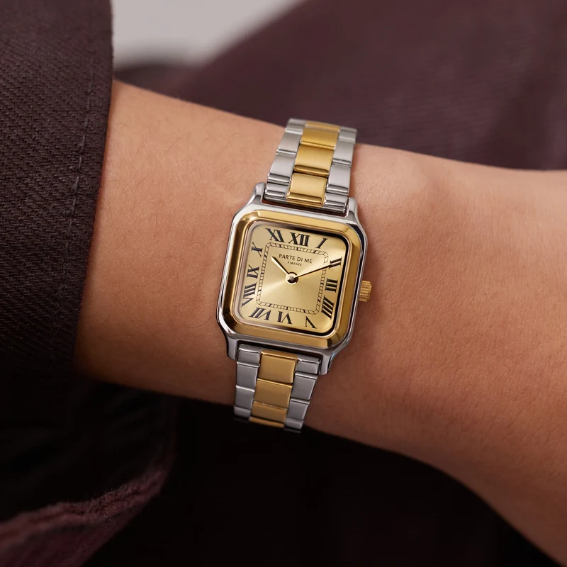 Parte di Me Orologio rectangular ladies watch silver and gold coloured PDM09038