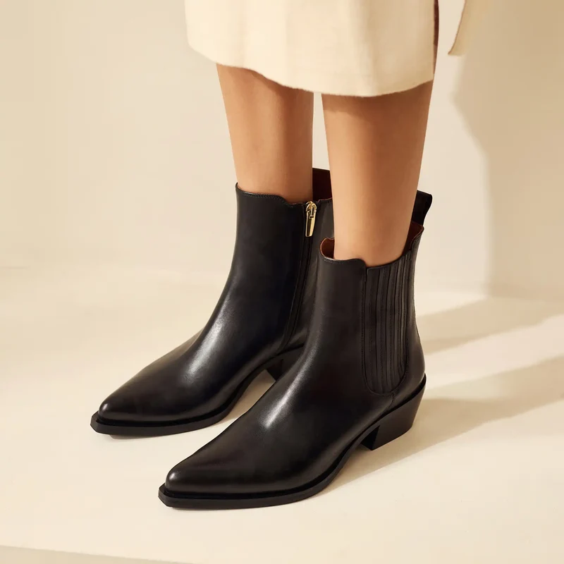 Isabel Bernard Vendôme Amandine Schwarz Kalbsleder Stiefel IB53010-001-38