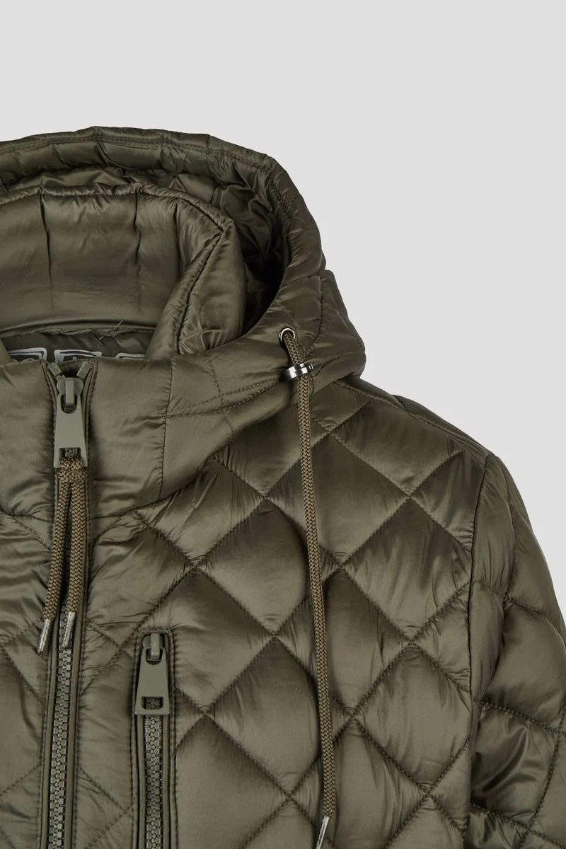 Sandwich-Steppjacke mit Kapuze