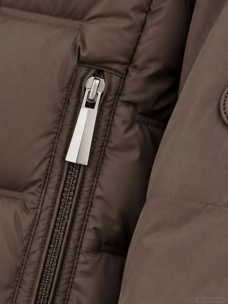 Braune Steppjacke Damen leicht Ärmel ohne Steppung