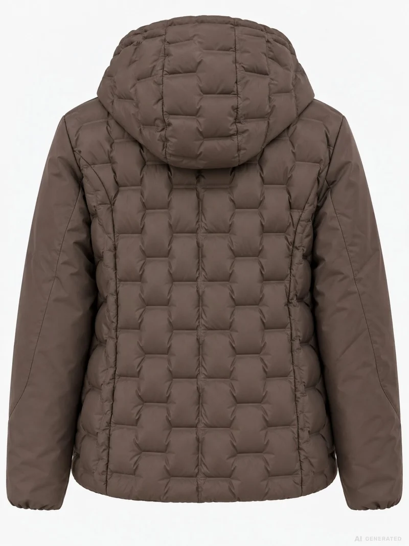 Braune Steppjacke Damen leicht Ärmel ohne Steppung
