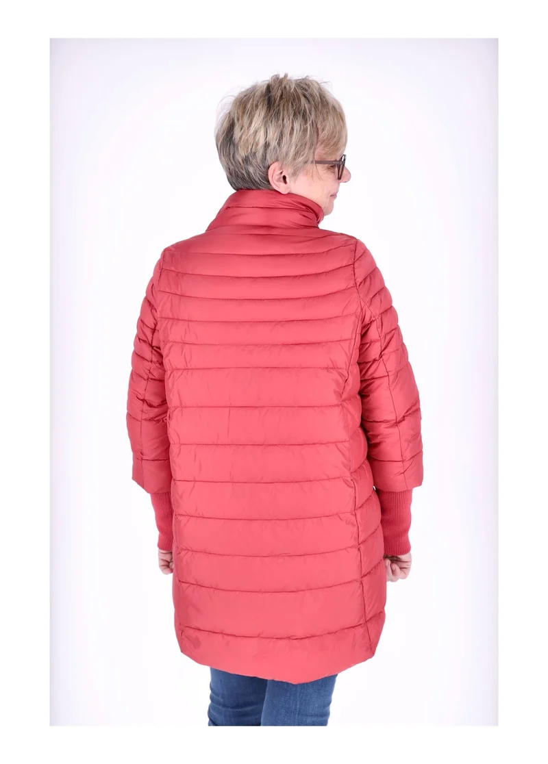 Damen Steppjacke mit Strickbündchen in Rot
