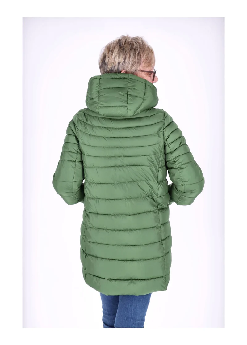 Damen Steppjacke mit Strickbündchen in Grün