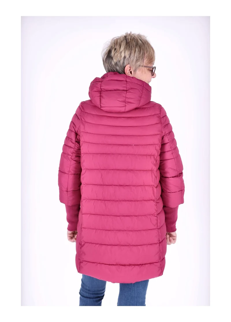 Damen Steppjacke mit Strickbündchen in Pink
