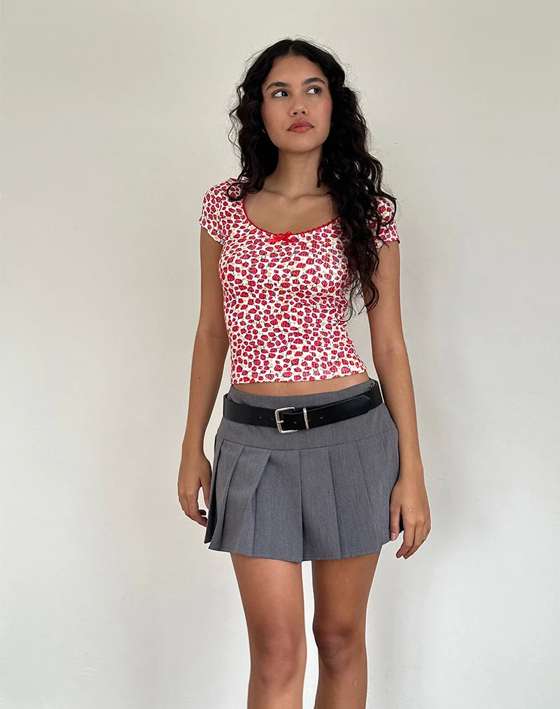 Grodi Fitted Top in Erdbeere 2023 Druck
