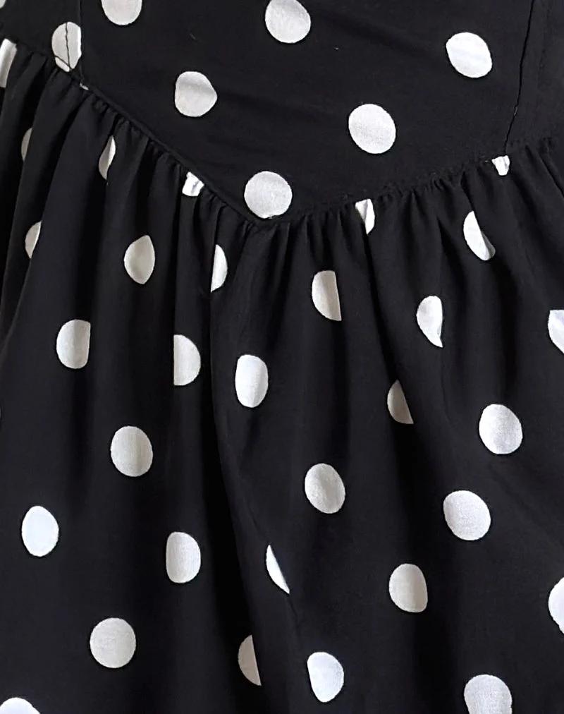Ramana Minikleid in 80s Polka Schwarz