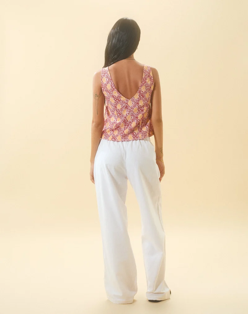Cantika Top in Bohemian Batik Maroon Pfirsich