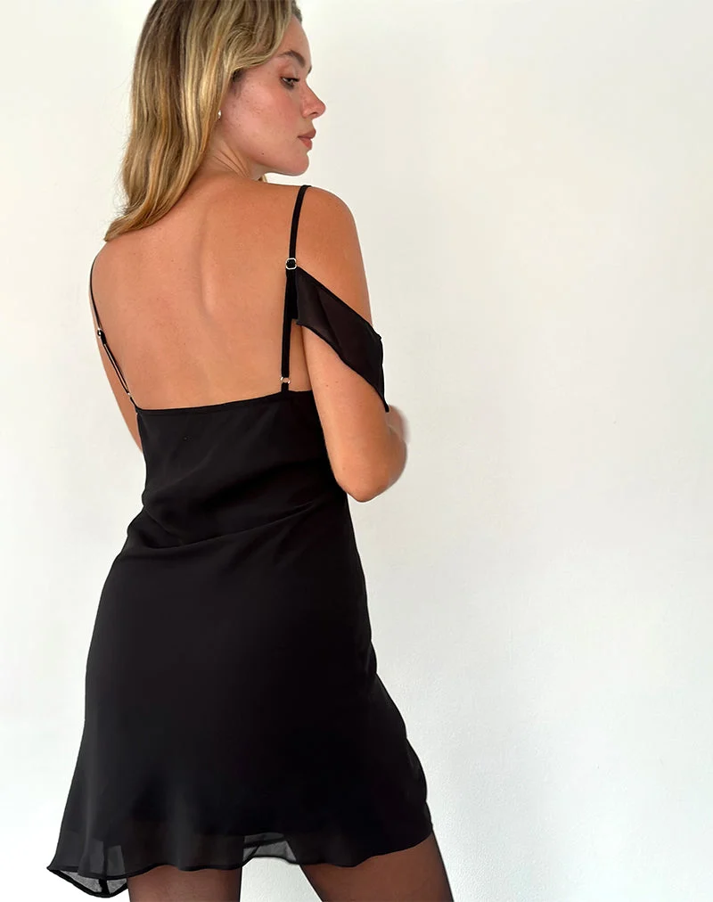 Damia Minikleid aus Chiffon Schwarz