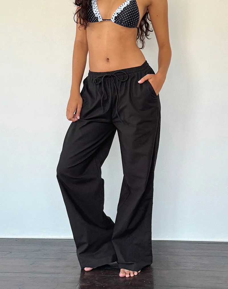 Wasic Hose mit weitem Bein in Schwarz