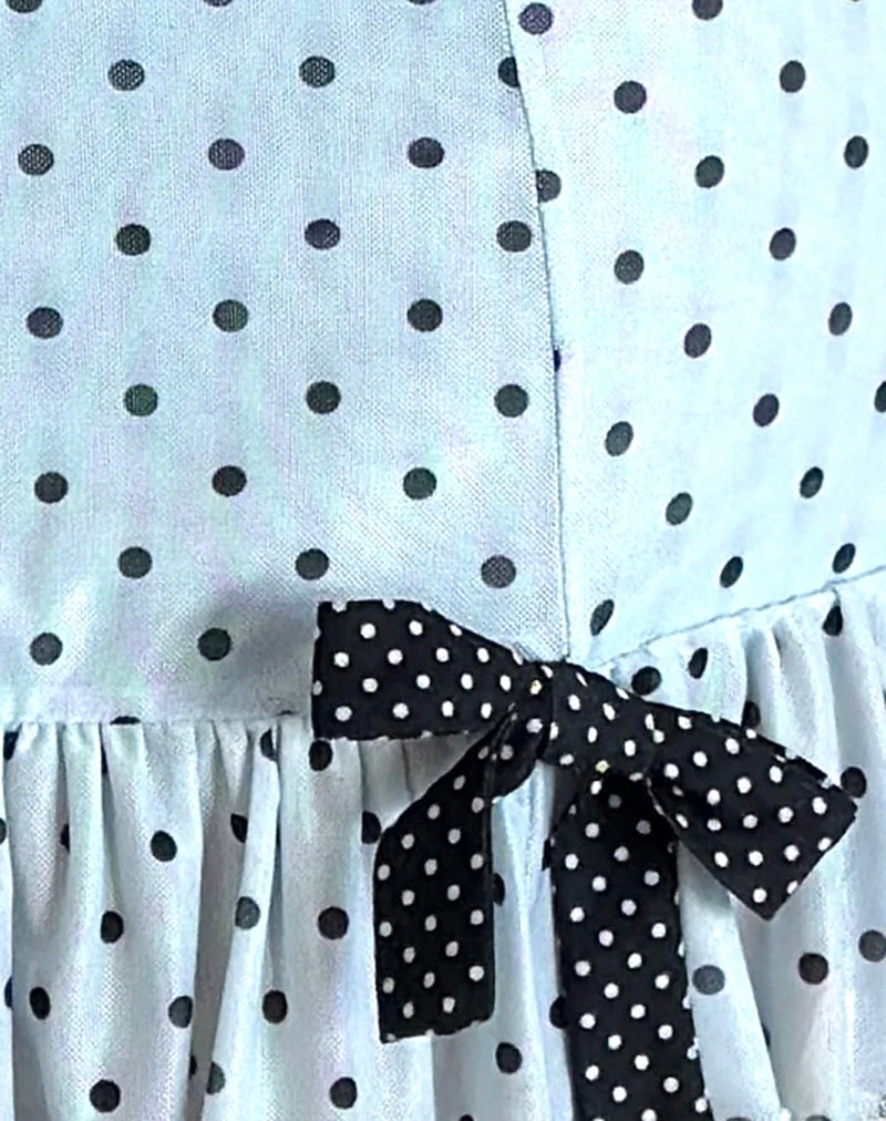 Khalil Minikleid in Blau Schwarz Basic Polka
