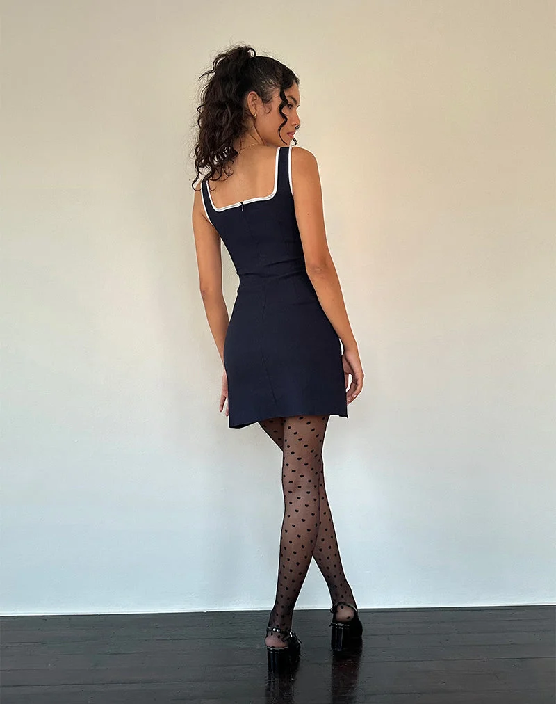 Gabija Tailliertes Minikleid in Marineblau