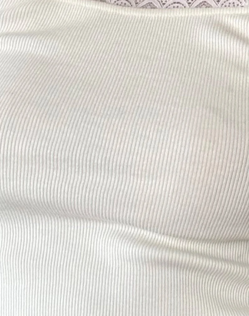 Chacha Top aus weißer Rippenspitze