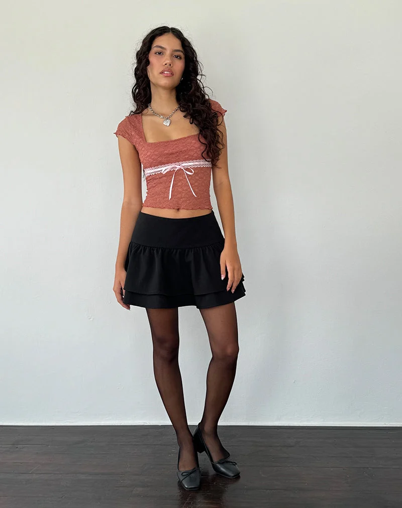 Sherine Spitzen-Top in verwelktem Rosa