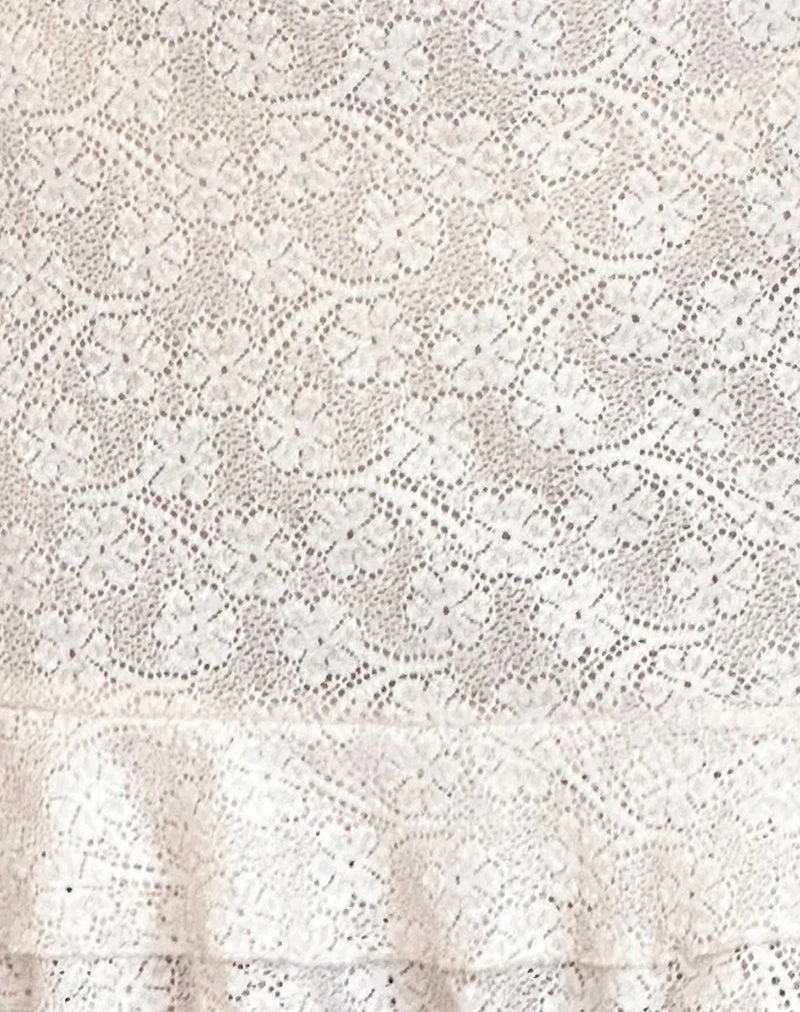 Fredrika Minikleid aus Spitze Elfenbein