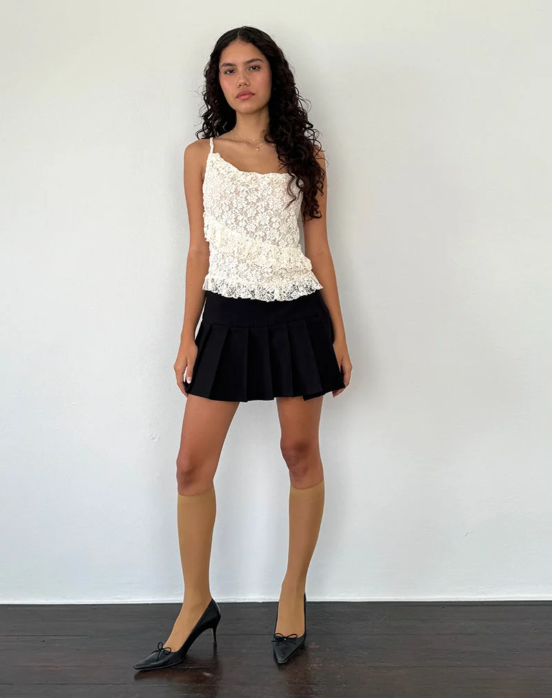 Octavia Asymmetrisches Cami-Top aus Spitze in Elfenbein
