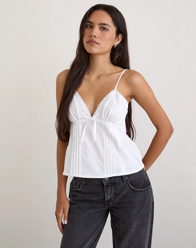 Jepuni Cami Top aus weißer Popeline