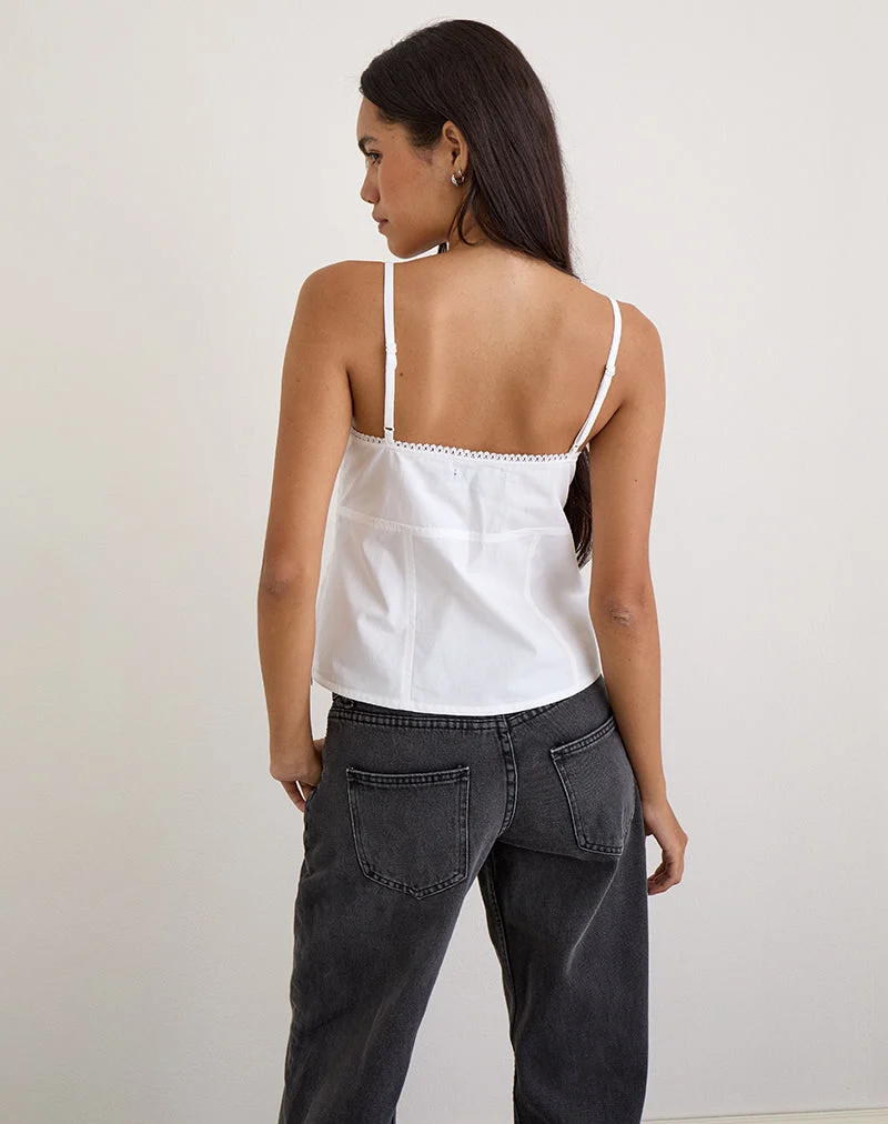 Jepuni Cami Top aus weißer Popeline
