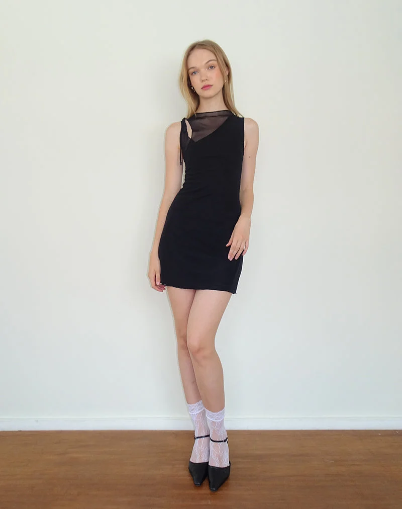 Masita Asymmetrisches Minikleid in Schwarz