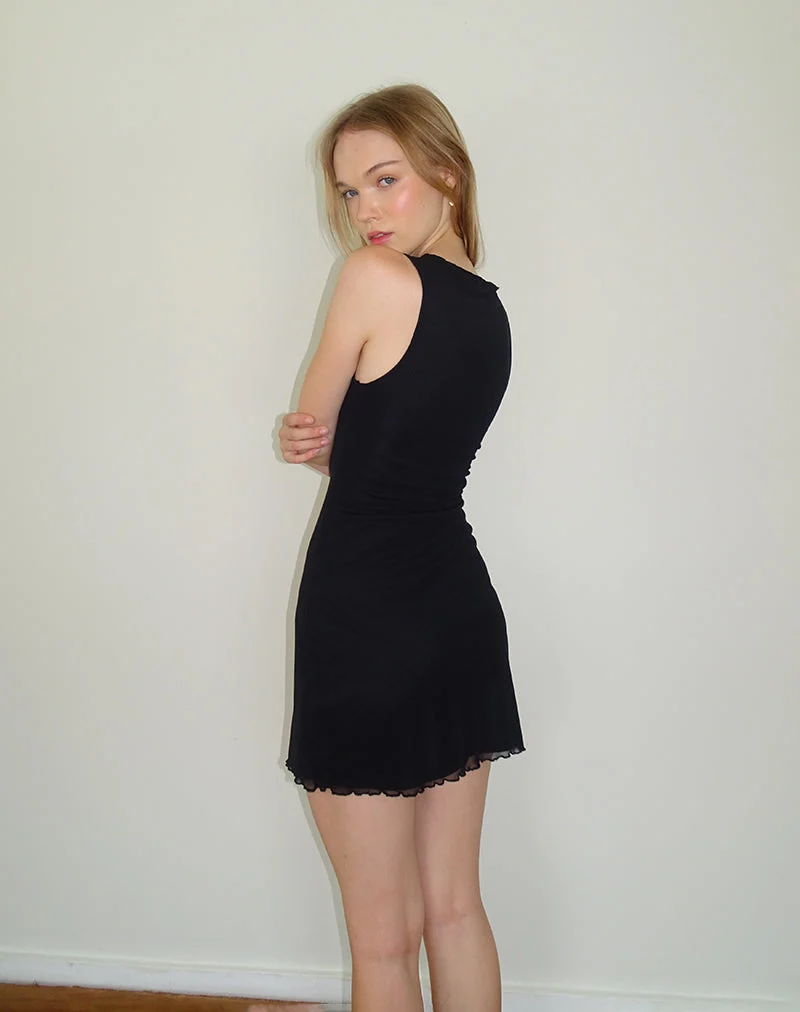 Masita Asymmetrisches Minikleid in Schwarz
