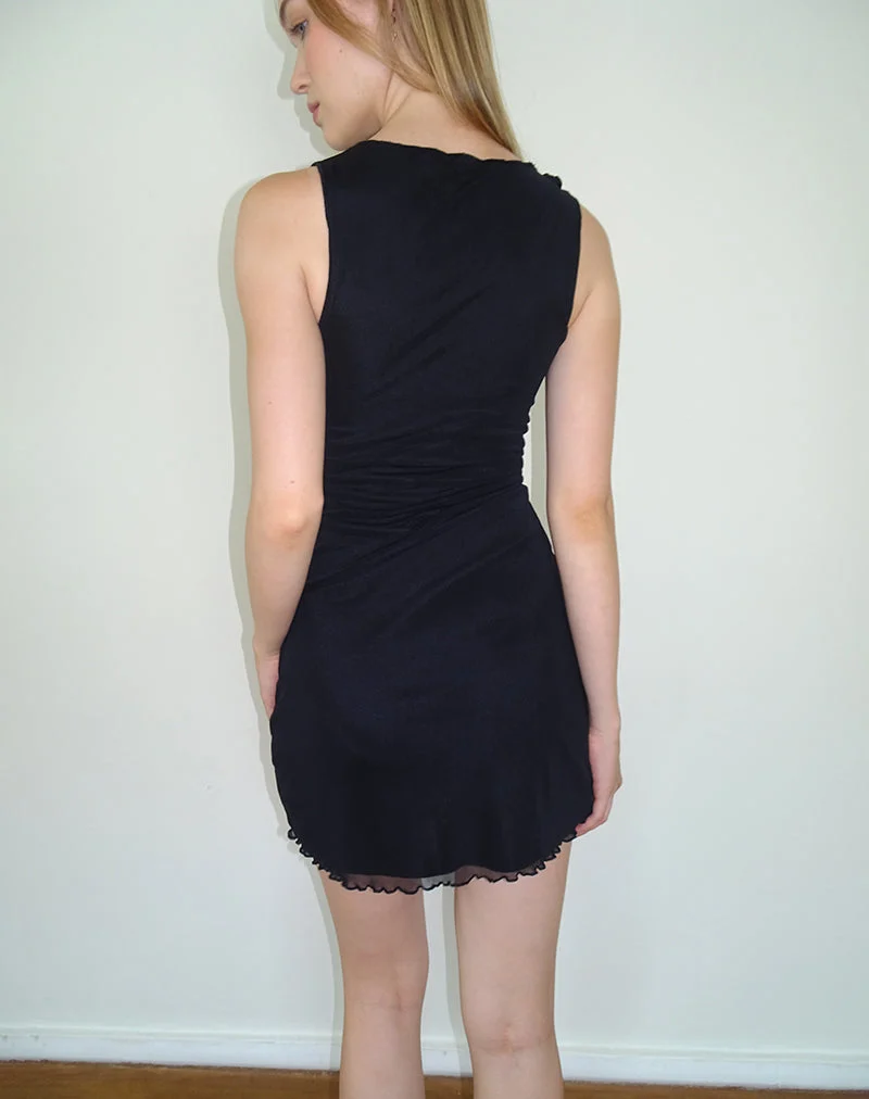 Masita Asymmetrisches Minikleid in Schwarz