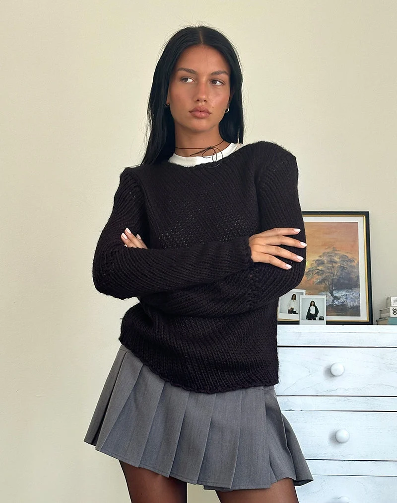 Ranvir Strickpullover in Schwarz