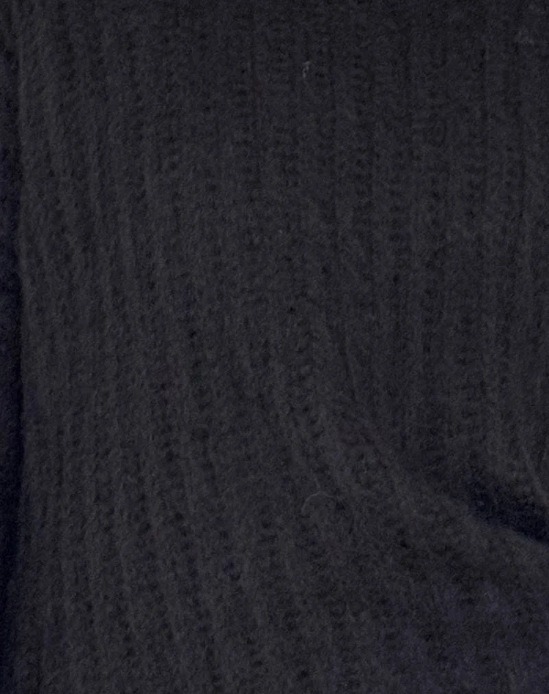 Daren Gestrickter Pullover in Übergröße in Schwarz