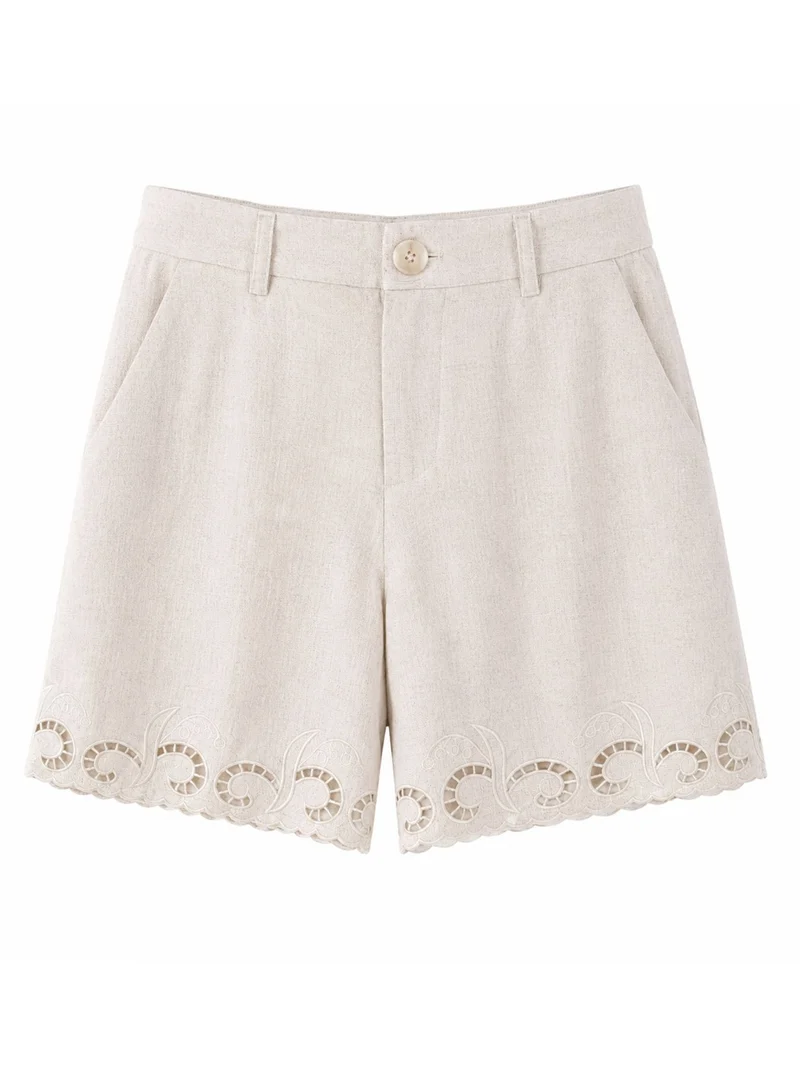 Splash of Color Leinenoptik Shorts Damen