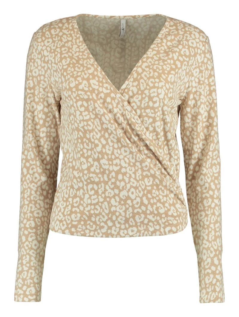 Hailys Langarmshirt Damen beige leo