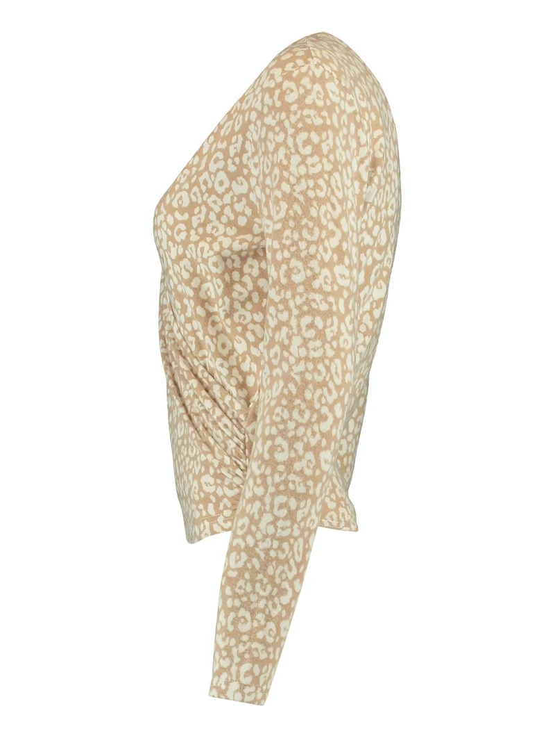 Hailys Langarmshirt Damen beige leo