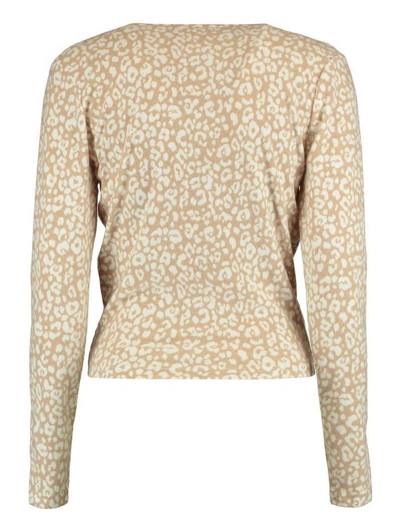 Hailys Langarmshirt Damen beige leo