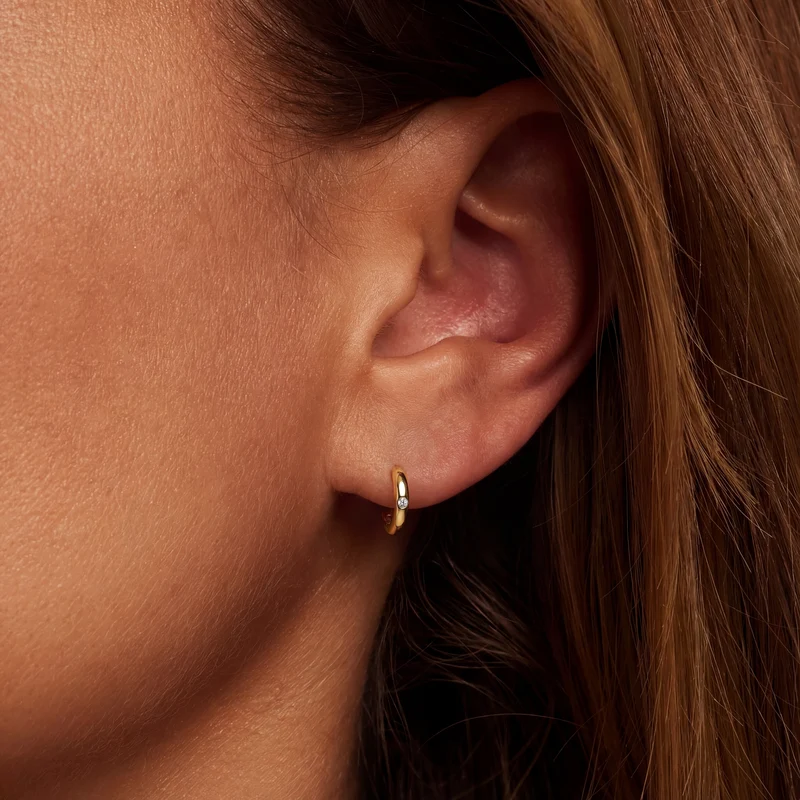 Isabel Bernard De La Paix Lize Gold Earrings With Diamond 0.03 Carat IBD360040