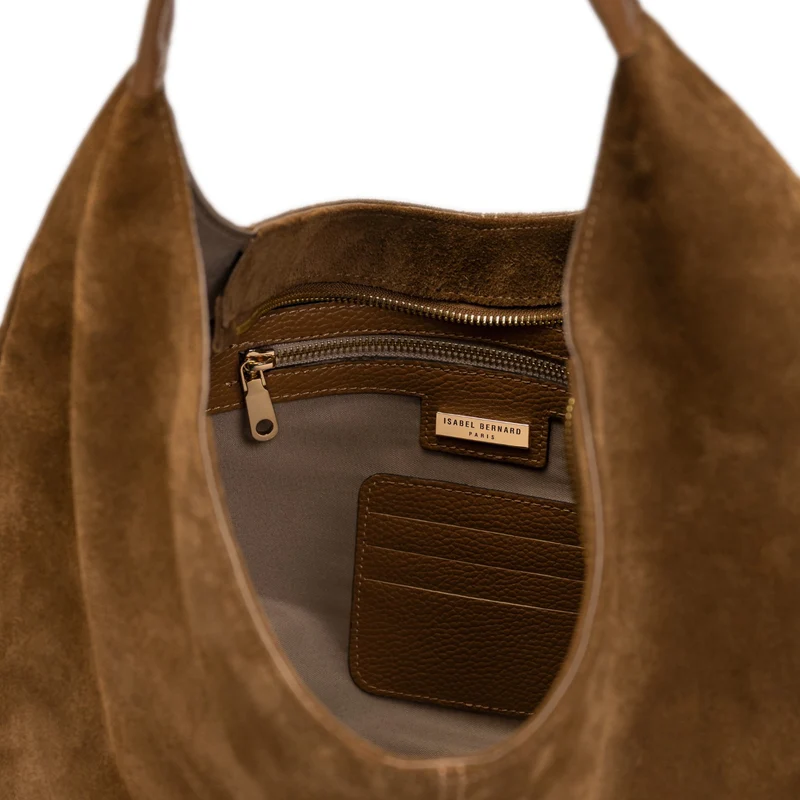 Isabel Bernard Honoré Grace braune Wildleder-Schultertasche IB25093-130