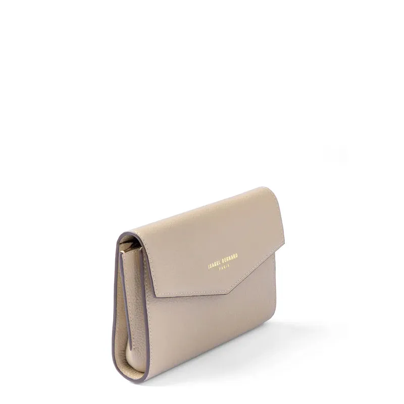 Isabel Bernard Honoré Lina Beige Clutch Mit Abnehmbarer Schulterkette IB21135-072