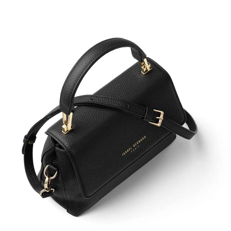 Isabel Bernard Femme Forte Heline Schwarze Kalbsleder Handtasche IB21107