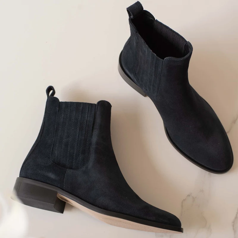 Isabel Bernard Vendôme Chey Blau Suede Chelsea Stiefel IB53000-10-36