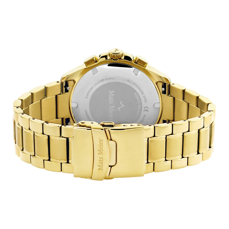 Mats Meier Ponte dei Salti Chronograaf HerrenUhr Goldfarbene und Groen MM00512
