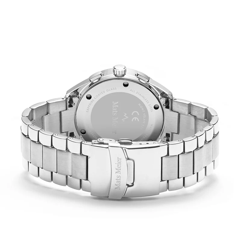 Mats Meier Mont Vélan Chrono Schwarz/Silberfarbene Uhr MM10004