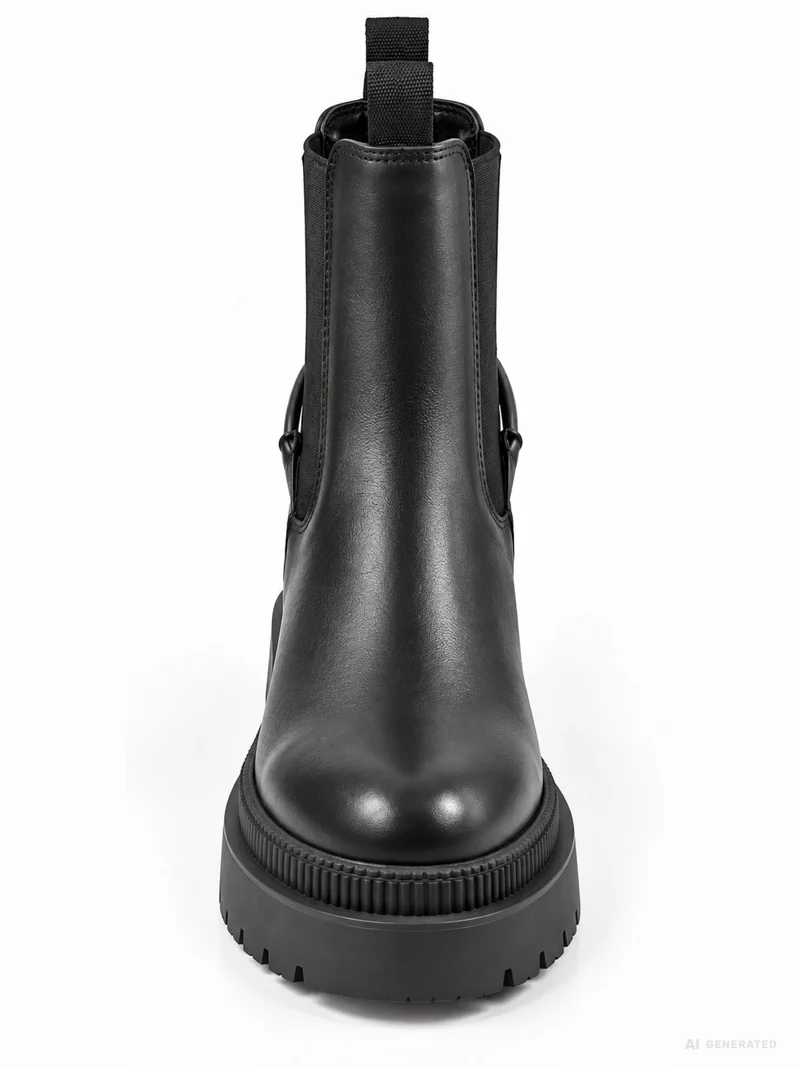 Damen Chelsea Boots in Schwarz mit Chunky-Sohle
