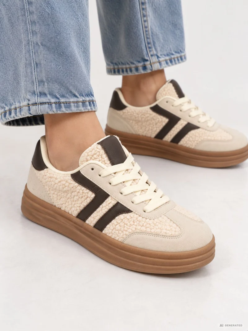 Retro-Sneaker Teddy-Optik