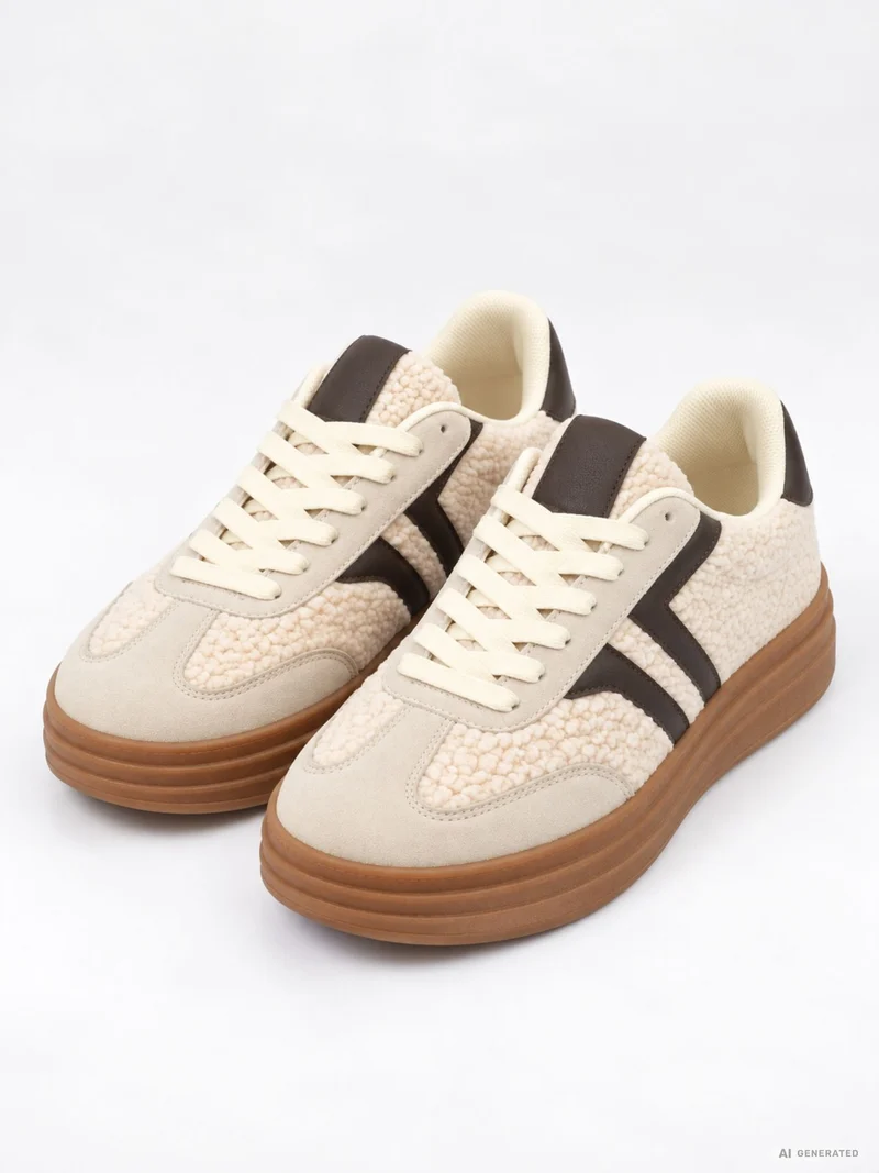 Retro-Sneaker Teddy-Optik
