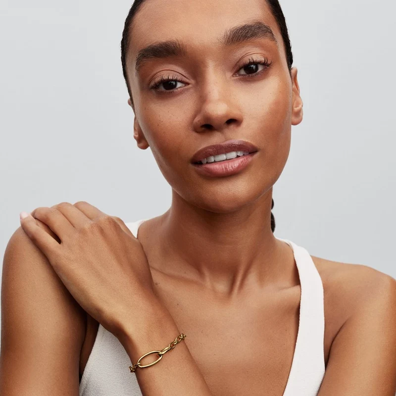 Pandora ME Vergoldetes Openable Oval Gliederarmband 564678C00