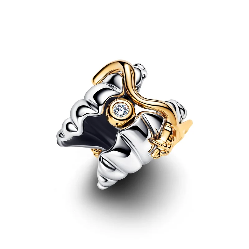Pandora Disney Vergoldeter 0.012 ct TW Lab-Grown Diamond Disney Prinzessinnen Ariel Muschel Zweifarbiger Charm 764403C01