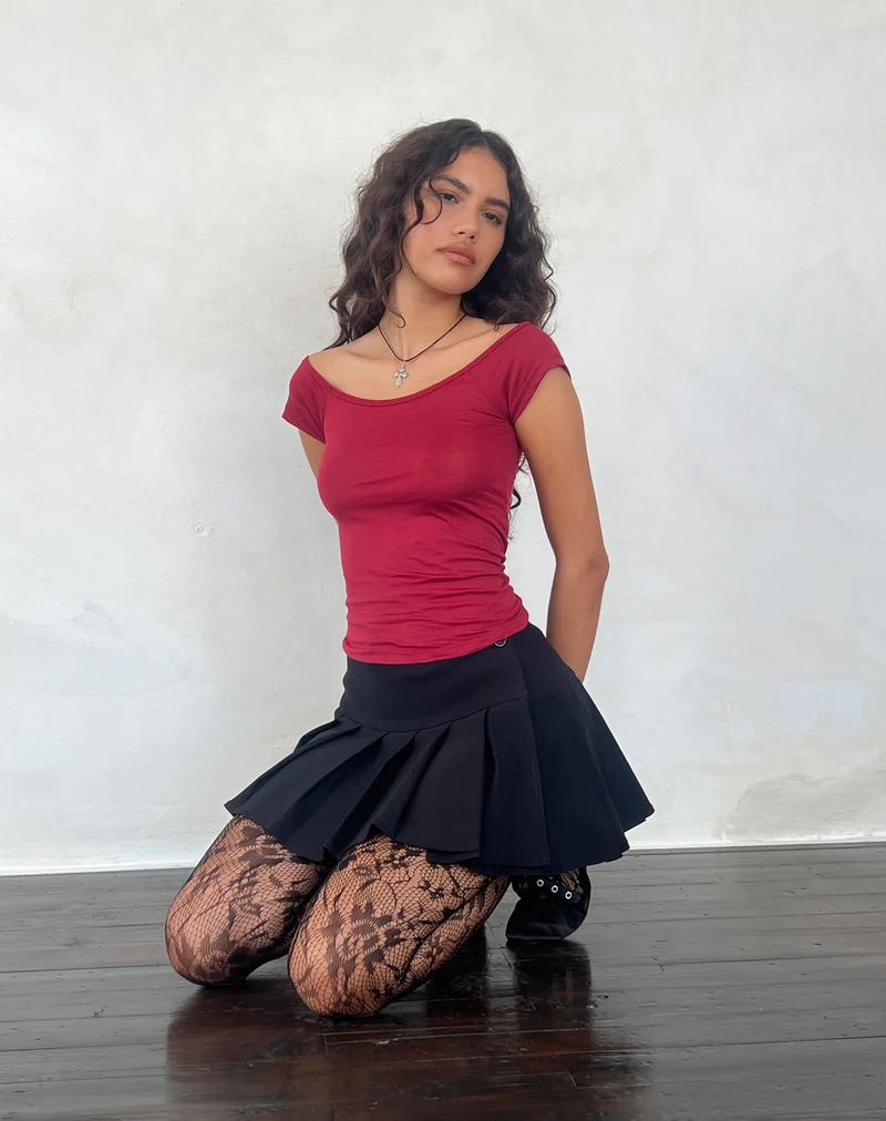 Charya Schulterfreies Oberteil in Adrenalin Rot