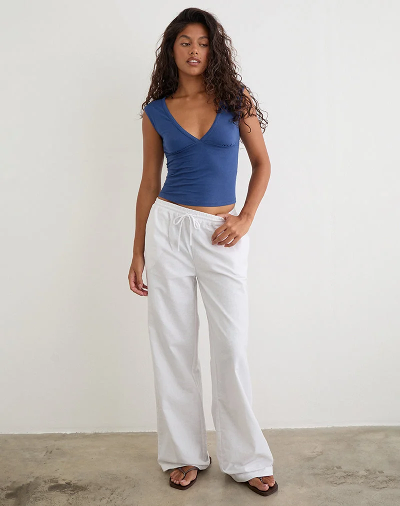 Wasic Hose mit weitem Bein in Weiß