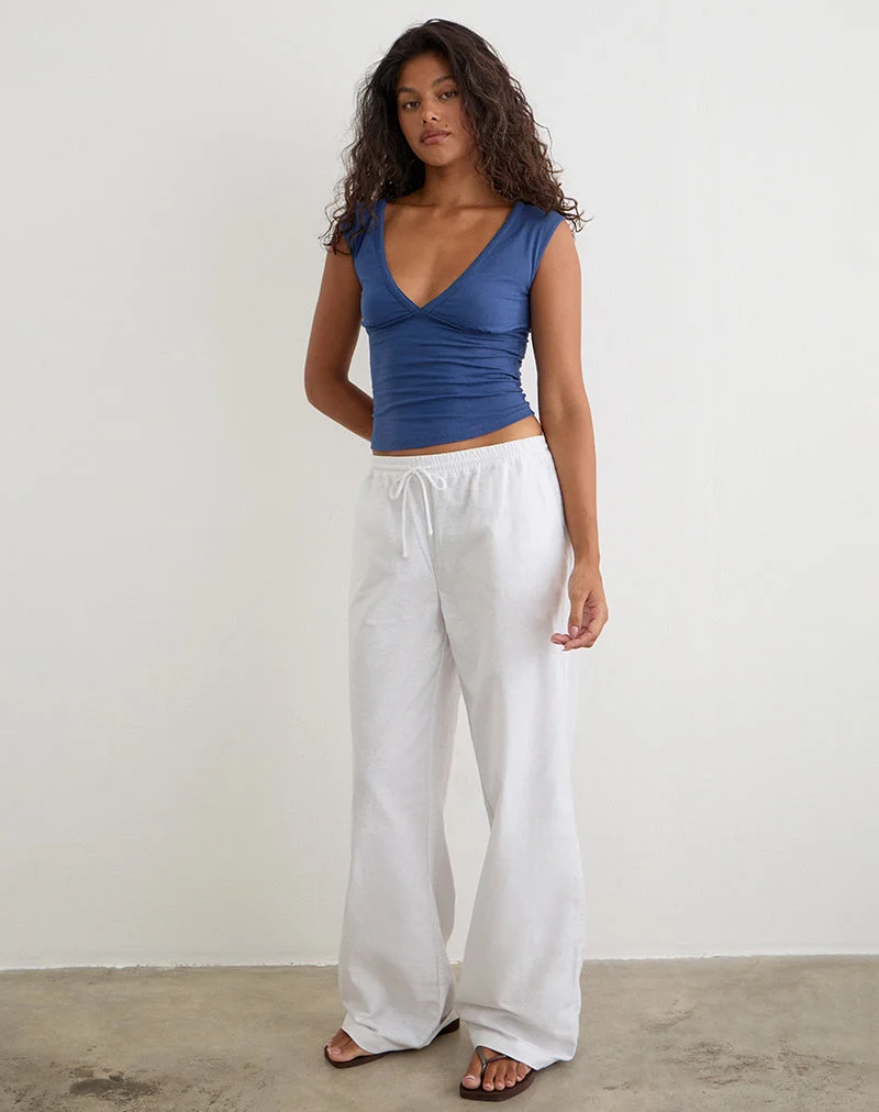 Wasic Hose mit weitem Bein in Weiß
