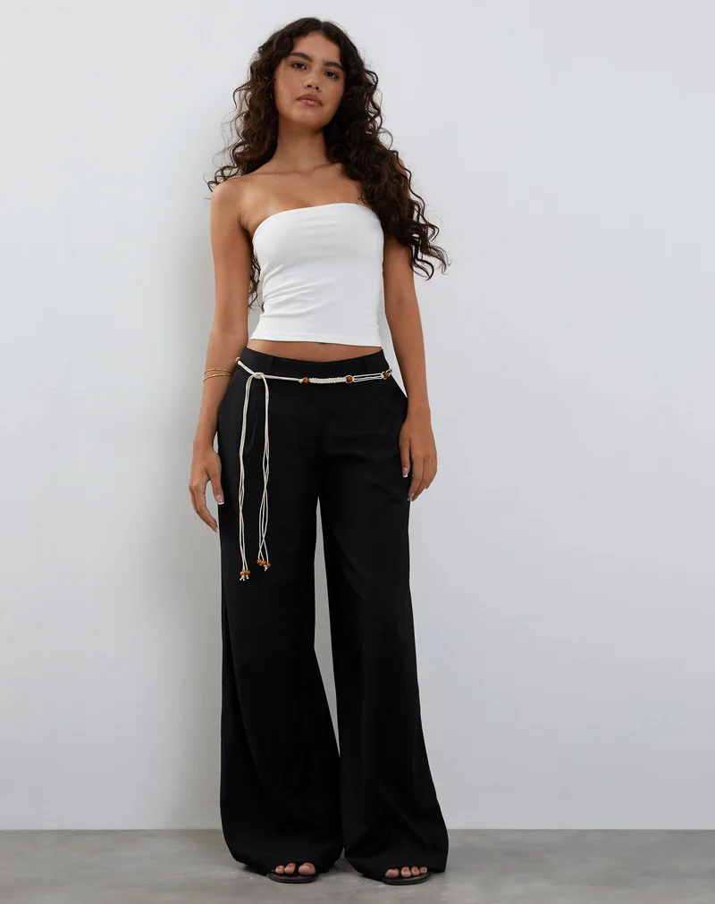 Salisu Hose mit weitem Bein in Tailoring Schwarz
