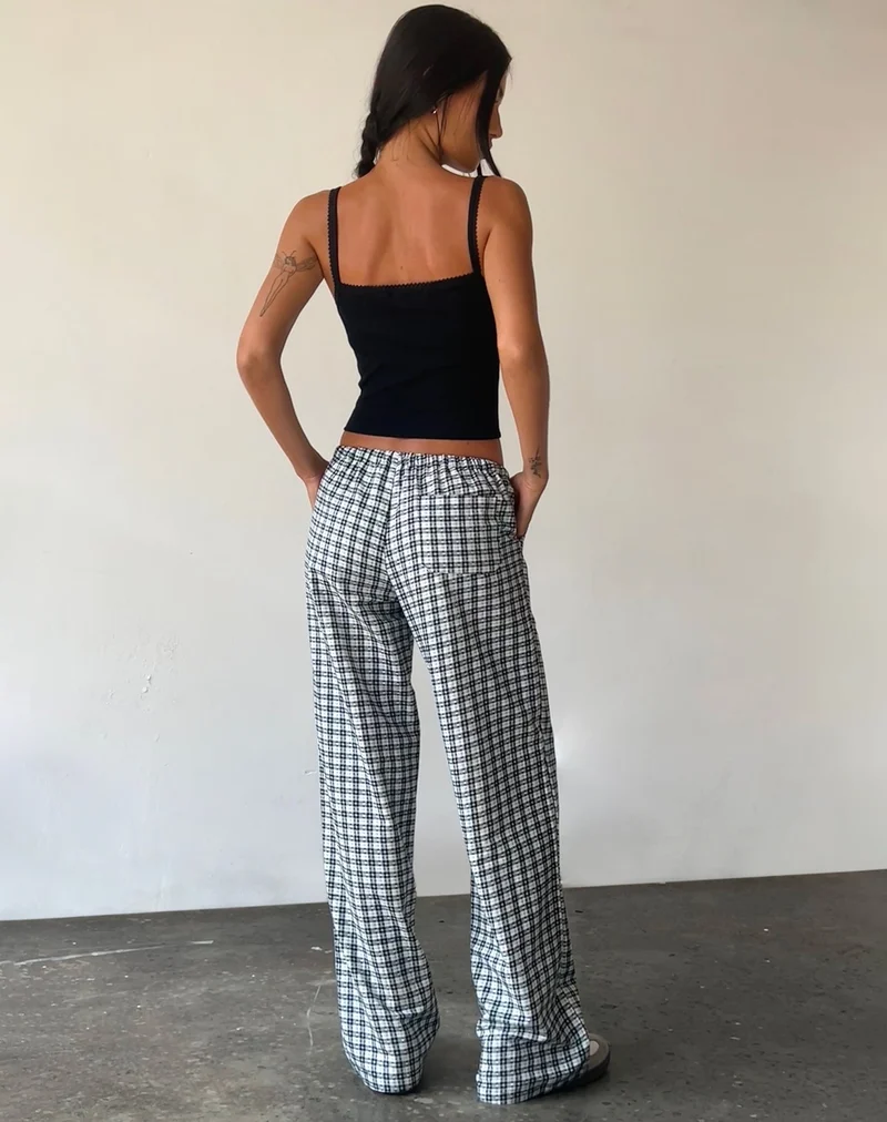 Lirura Hose mit weitem Bein in Brandy Check
