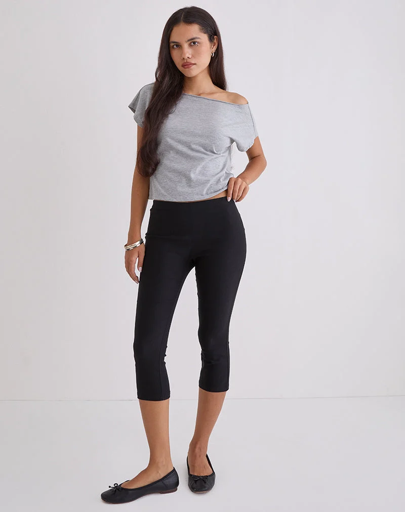 Asla Gekürzte Capri-Hose aus Stretch-Schneiderei Schwarz