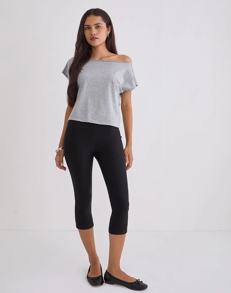 Asla Gekürzte Capri-Hose aus Stretch-Schneiderei Schwarz