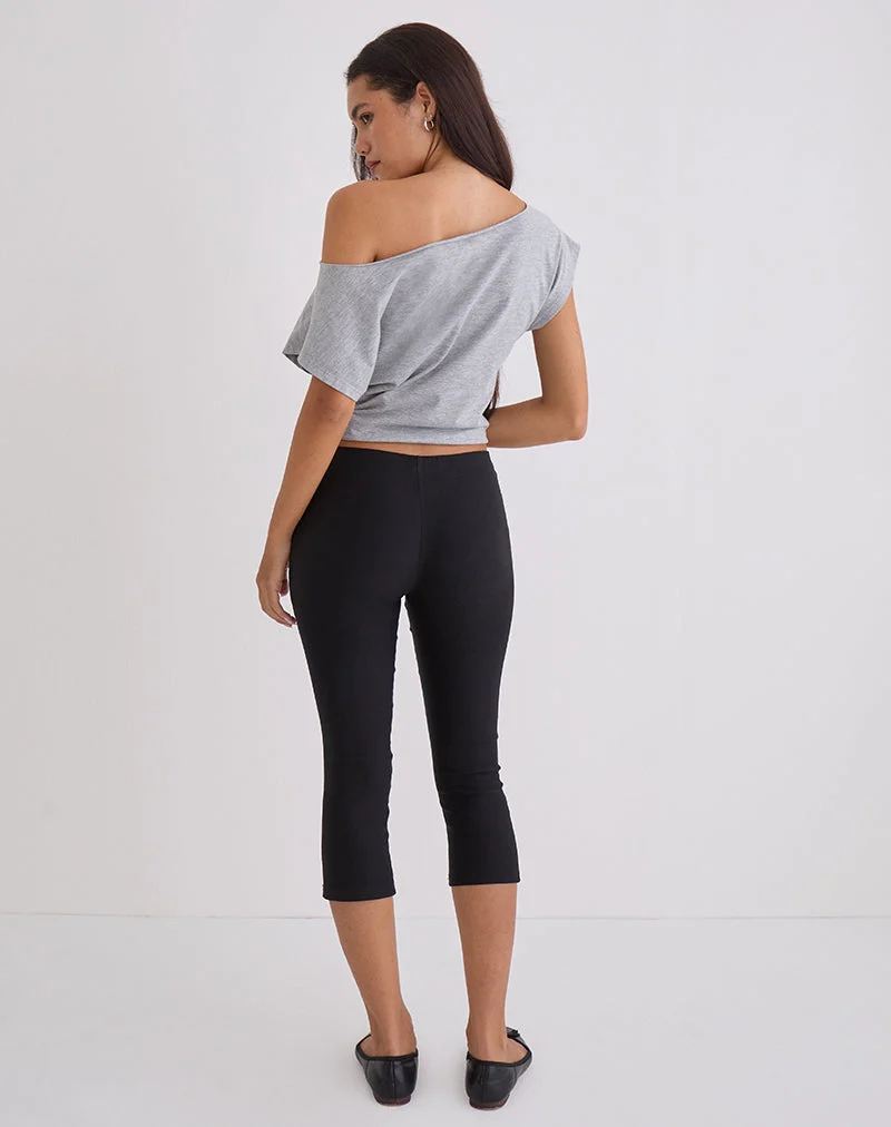 Asla Gekürzte Capri-Hose aus Stretch-Schneiderei Schwarz